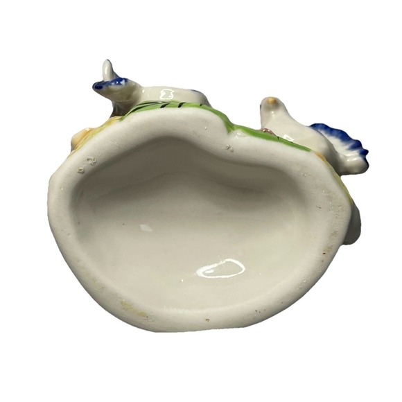 Vintage Ceramic Vase Butterflies White Doves Pink Rose Floral Raised Relief 9" - Picture 8 of 8